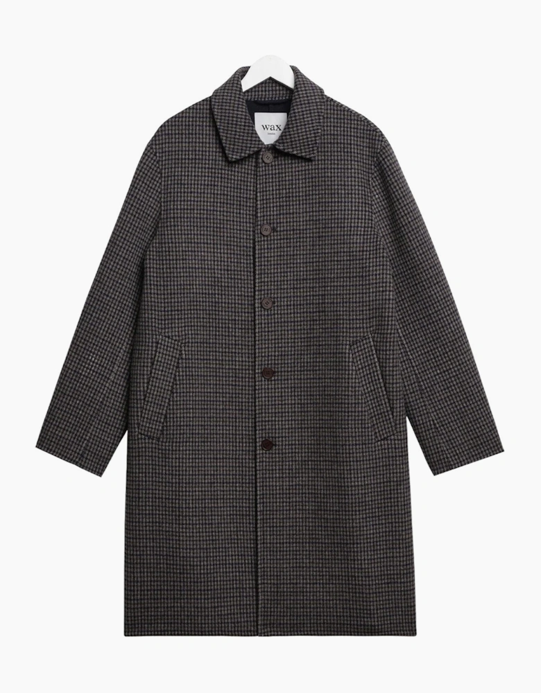 Wax London Stan Double Face Check Wool Coat