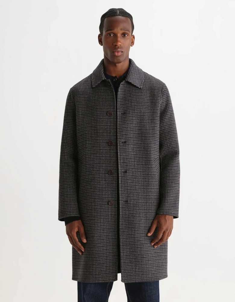Wax London Stan Double Face Check Wool Coat