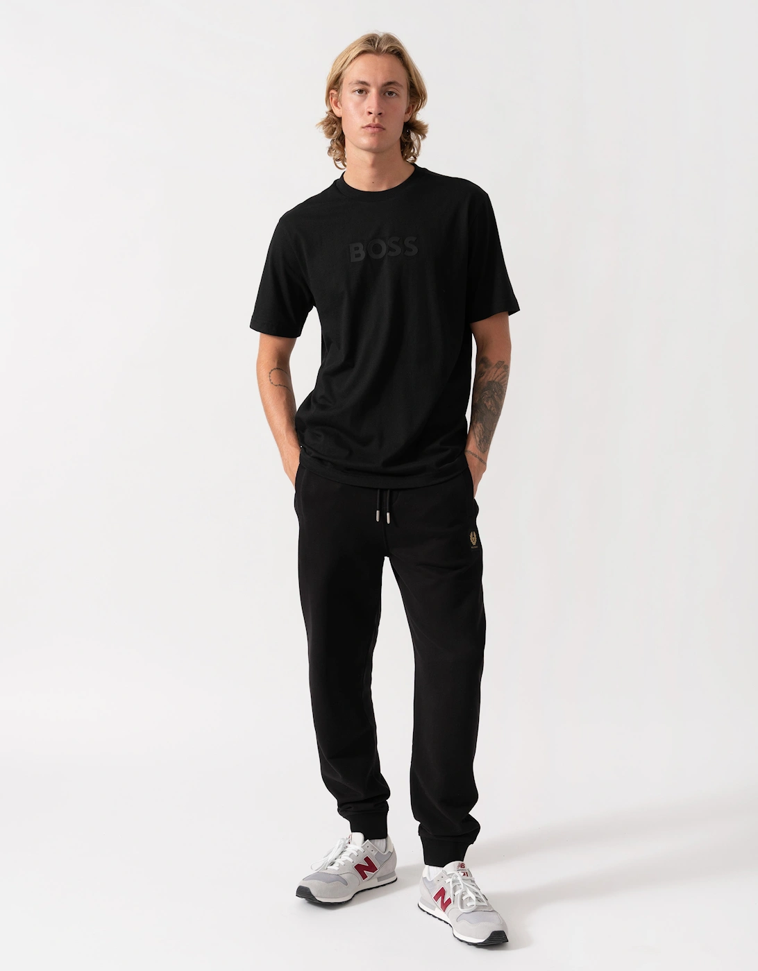 BOSS Green Mens Relaxed-fit T-Shirt in stretch cotton with tonal logo - Black 001