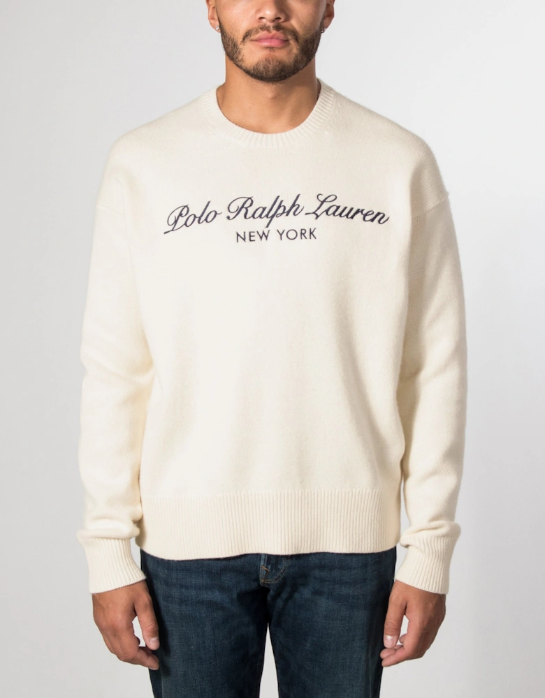 Relaxed Fit Wool Blend Knitted Jumper