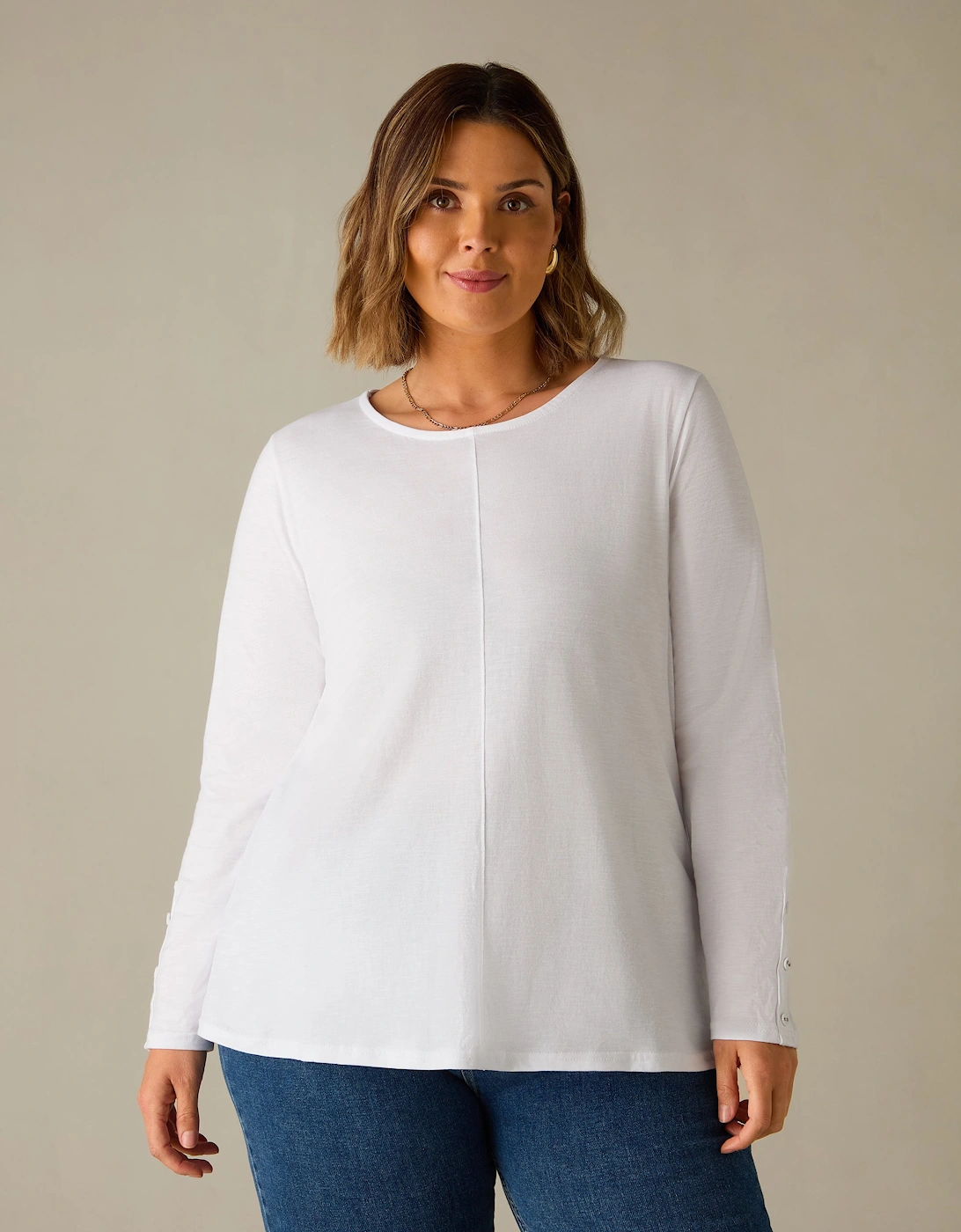 White Cotton Slub Round Neck T-Shirt