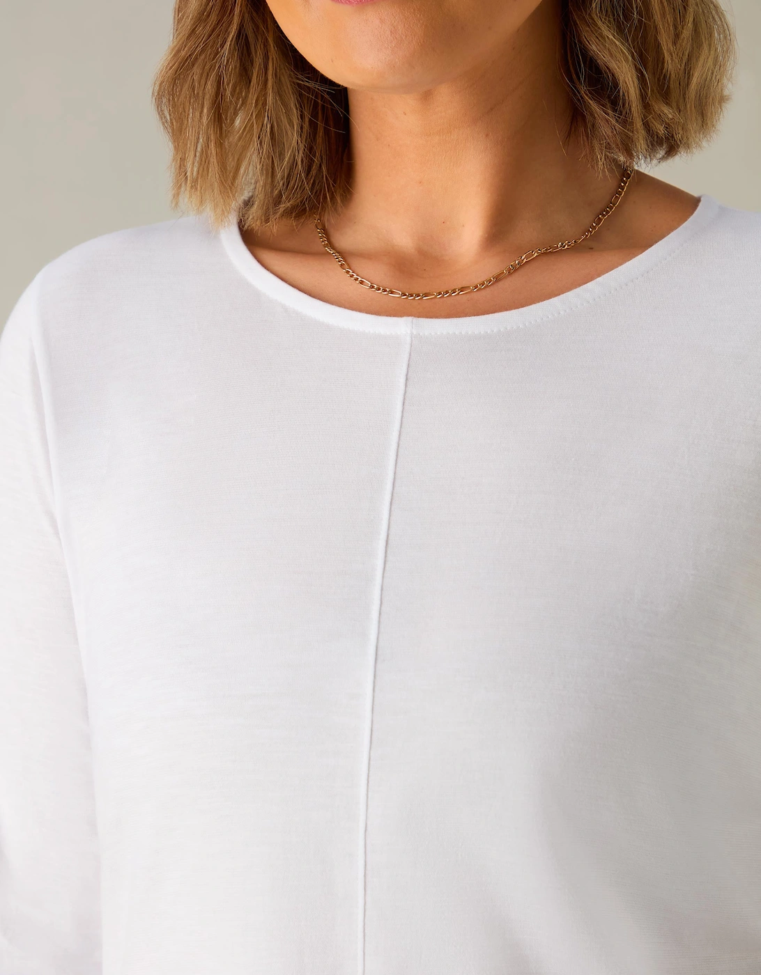 White Cotton Slub Round Neck T-Shirt