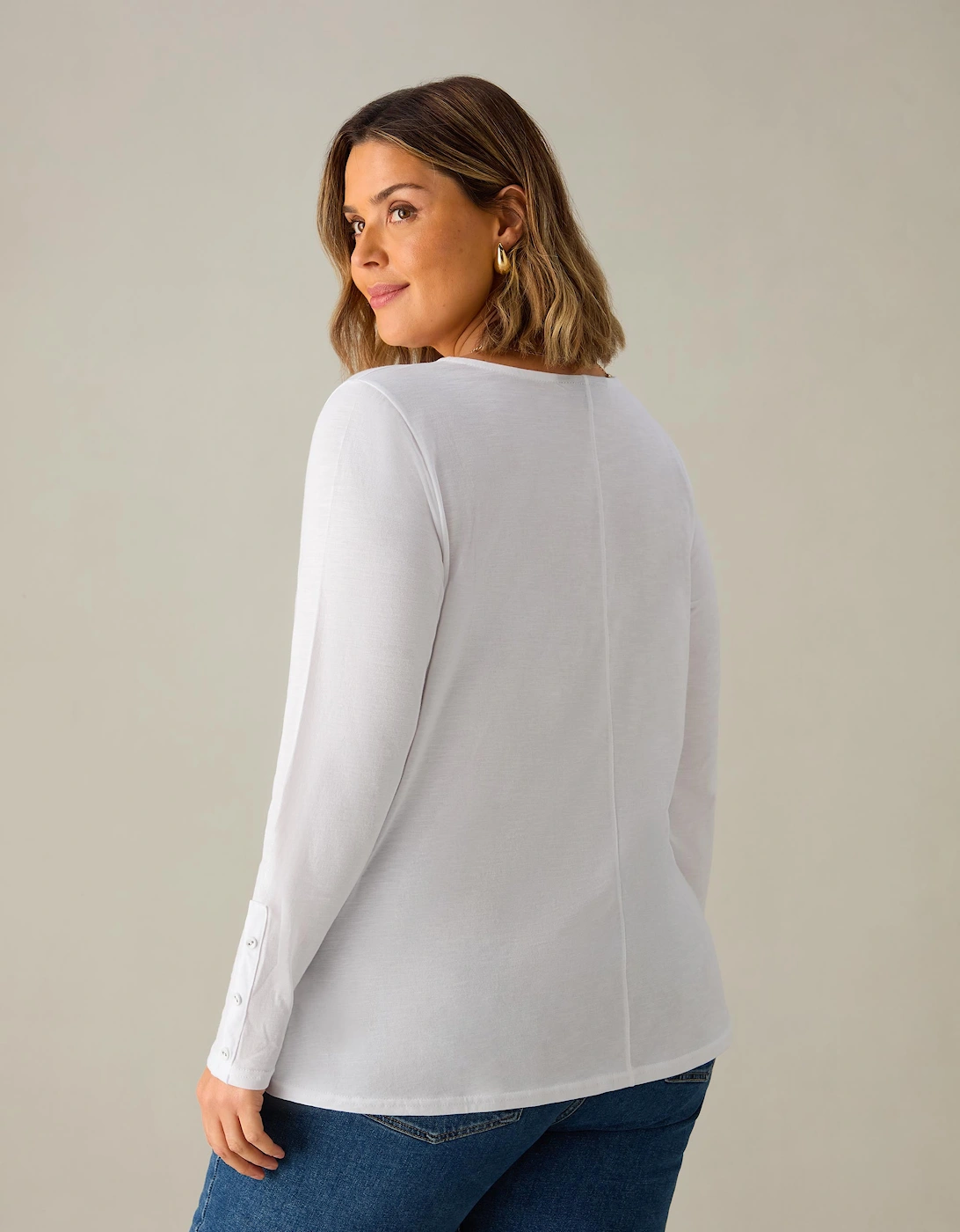 White Cotton Slub Round Neck T-Shirt