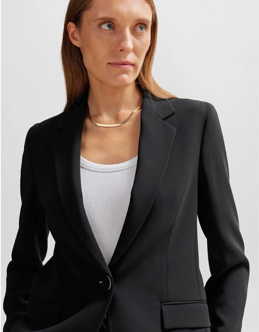 Solid Patterned Lapel Collared Blazer