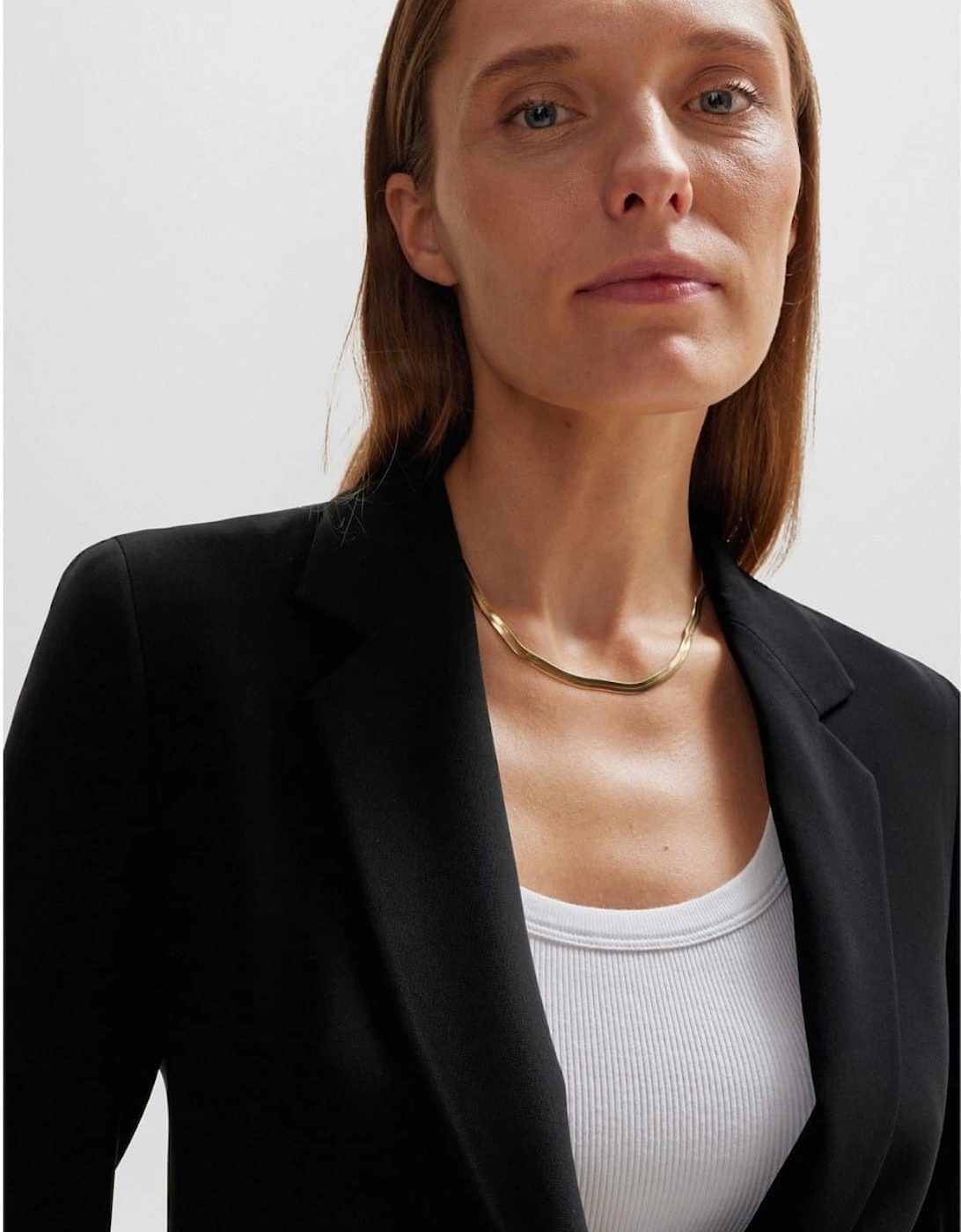 Solid Patterned Lapel Collared Blazer