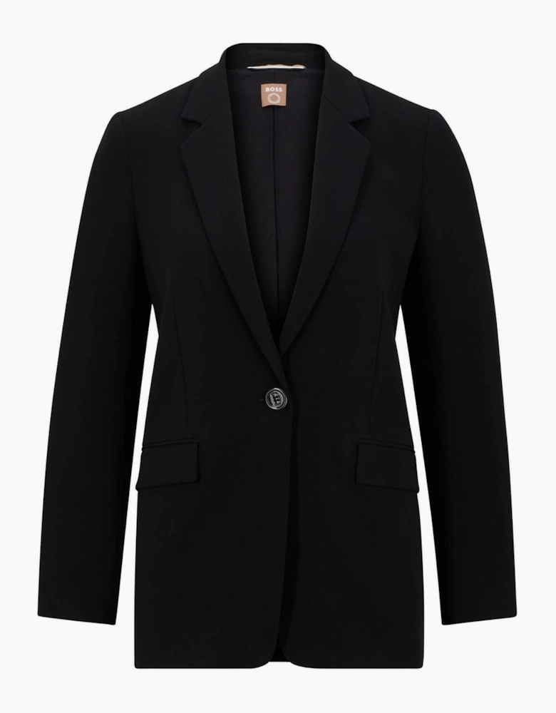 Solid Patterned Lapel Collared Blazer