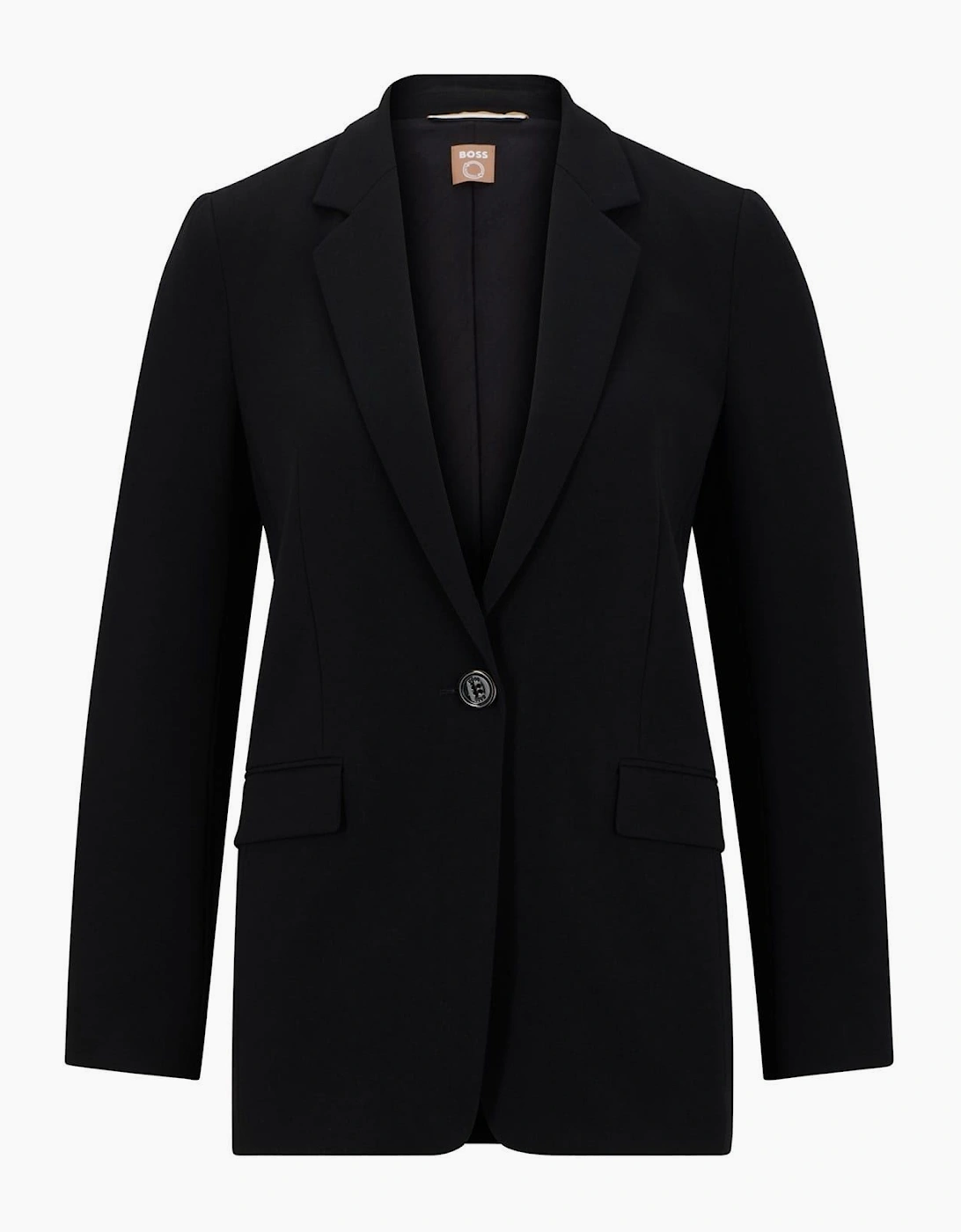 Solid Patterned Lapel Collared Blazer