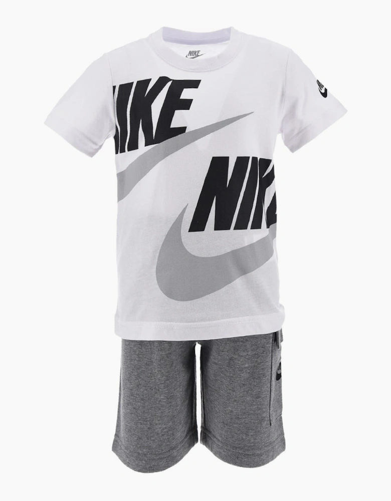 Wordmark Crew Neck Short Sleeve T-Shirt and Cargo Shorts Set