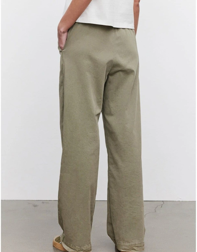 Solid Patterned Wide Leg Trousers