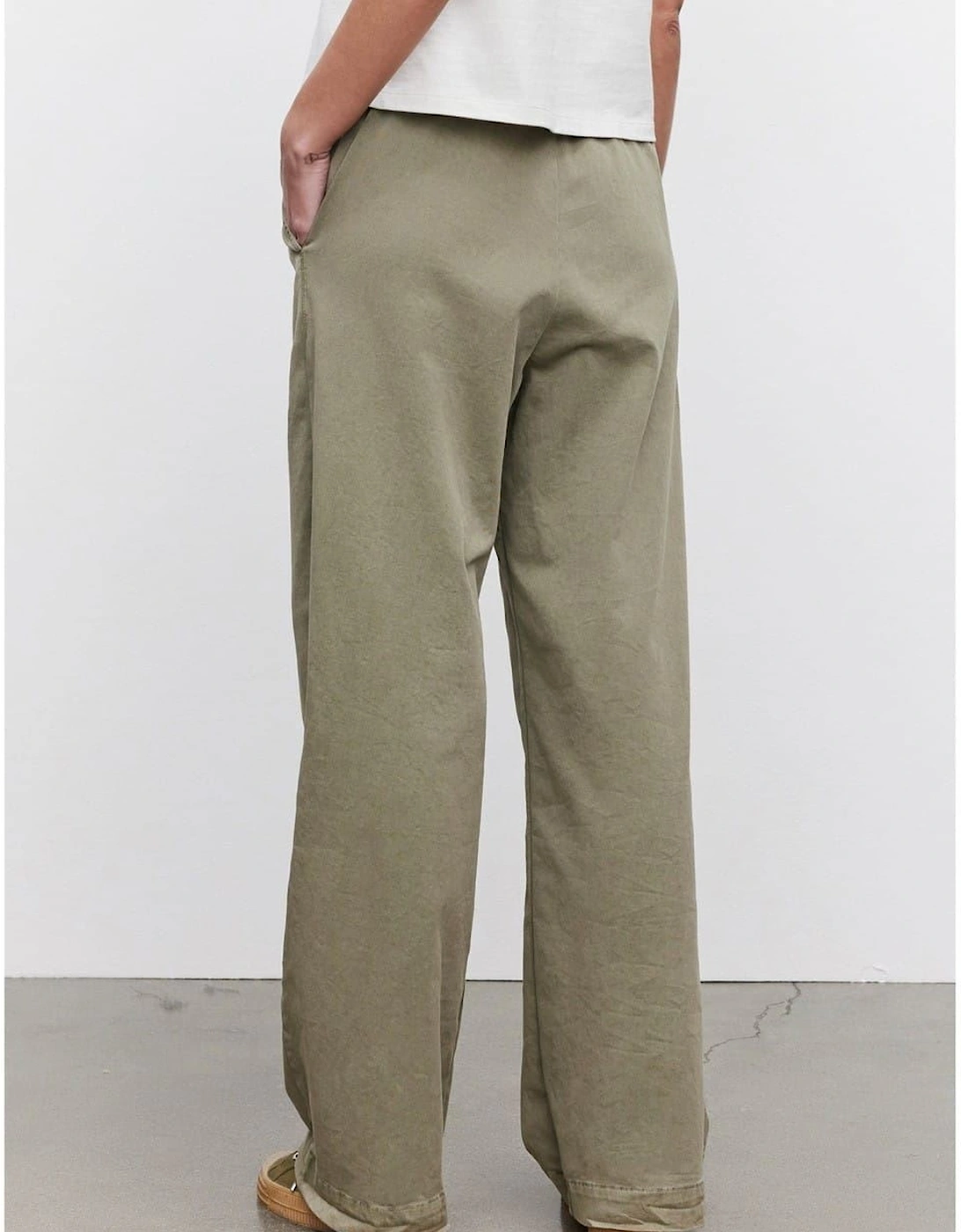 Solid Patterned Wide Leg Trousers