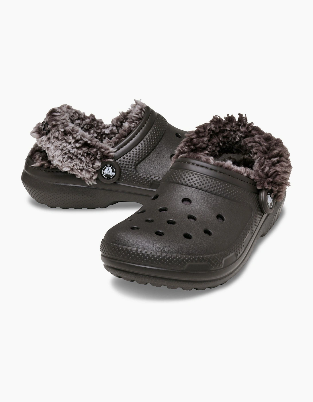 Crocs Classic Fleece Lined Polyester Blend Men's Dark Cocoa Clogs
