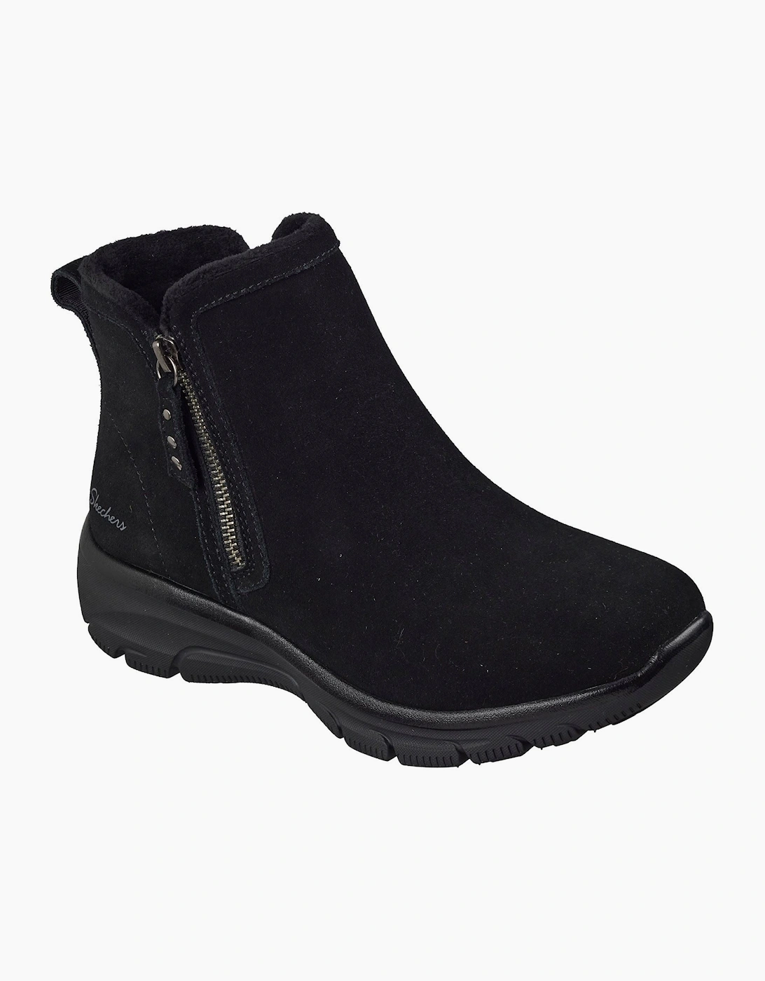 Skechers Easy Going Urban Zip Leather Women's Black Boots