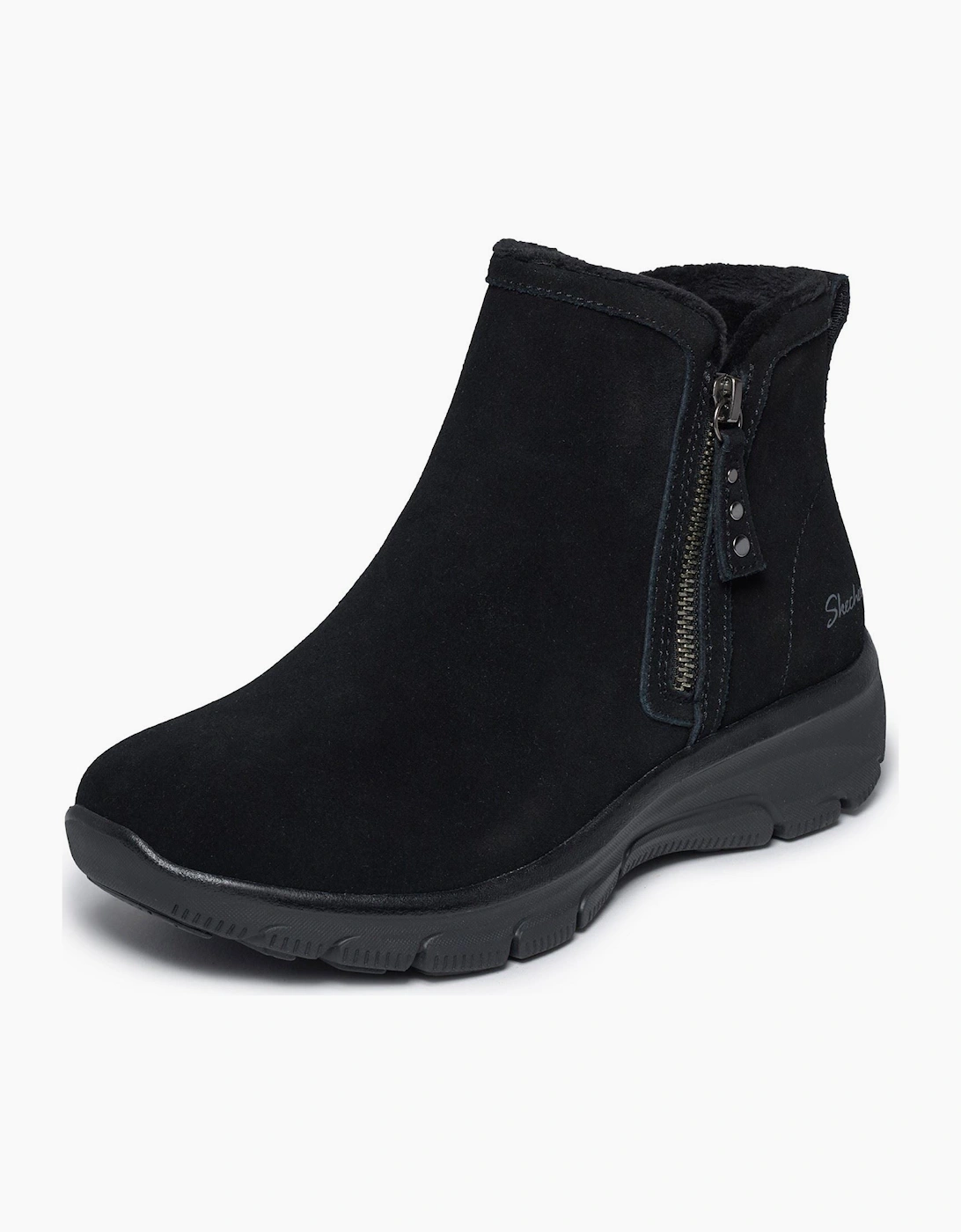 Skechers Easy Going Urban Zip Leather Women's Black Boots