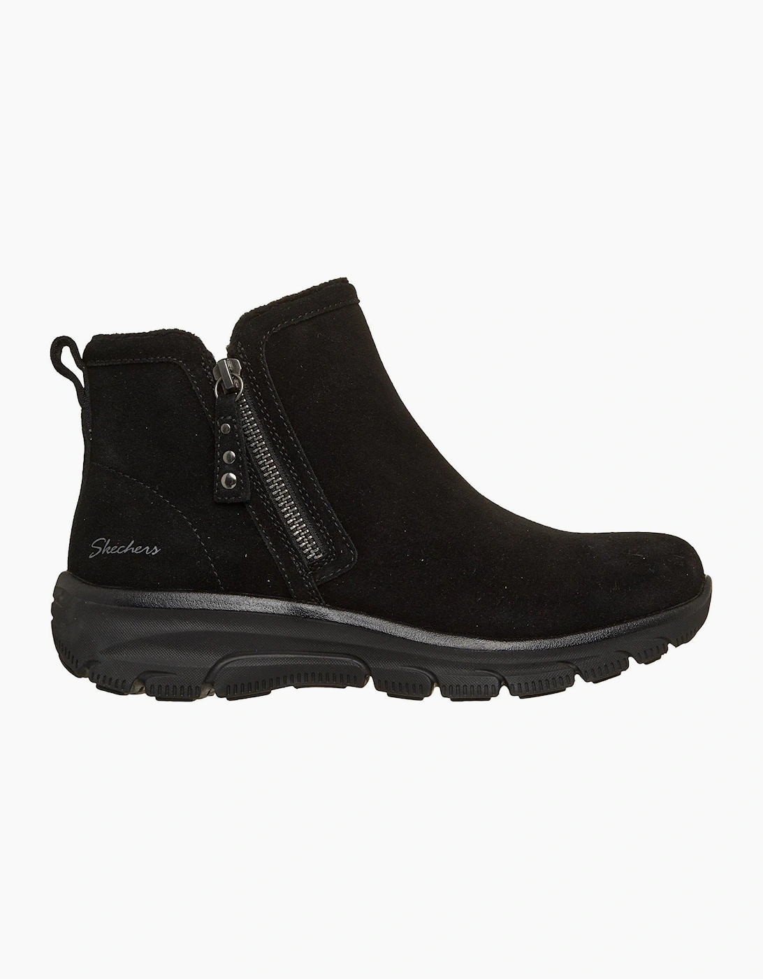Skechers Easy Going Urban Zip Leather Women's Black Boots