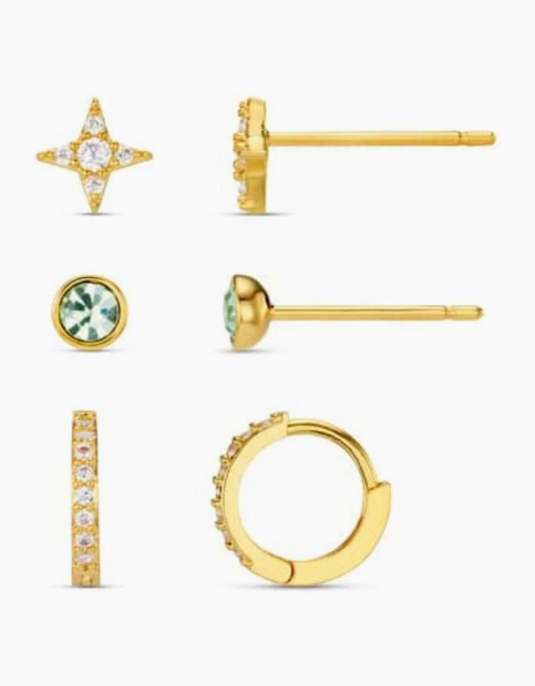 Mixed Pavé Stud & Hoop Ear Stacking Set