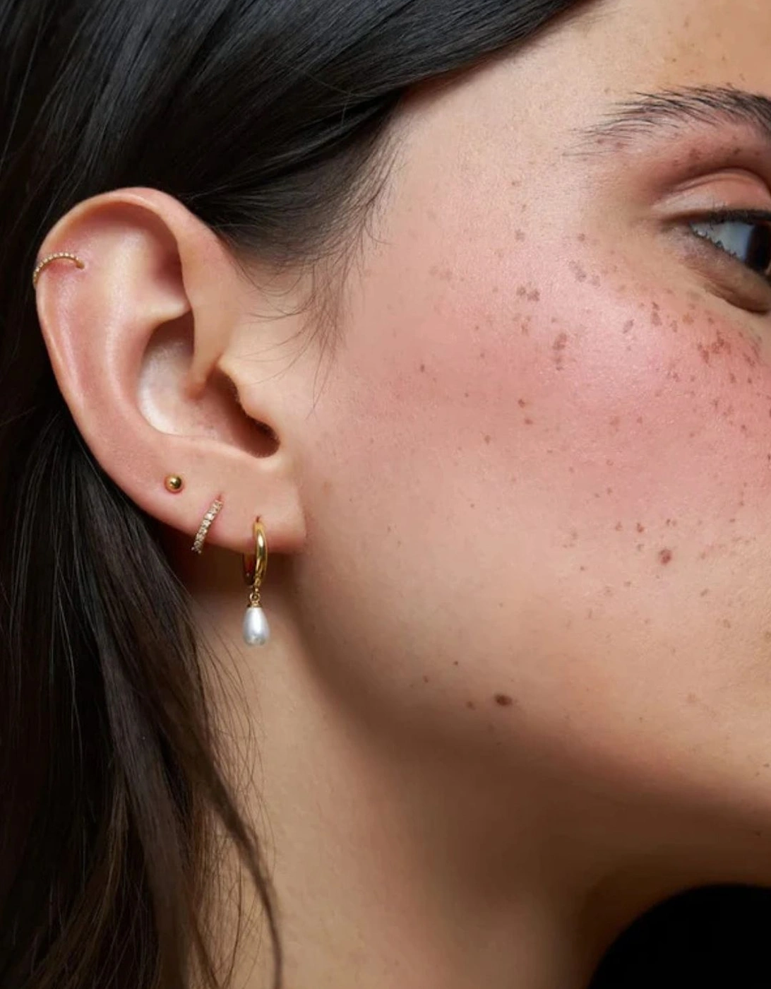 Pavé & Pearl Drop Ear Stacking Set