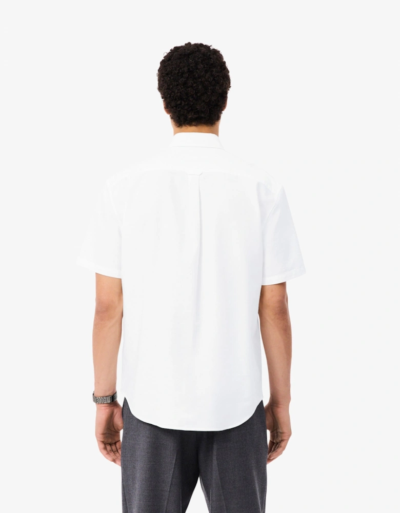 Lacoste Regular Fit Mens Oxford Shirt - White/White 800