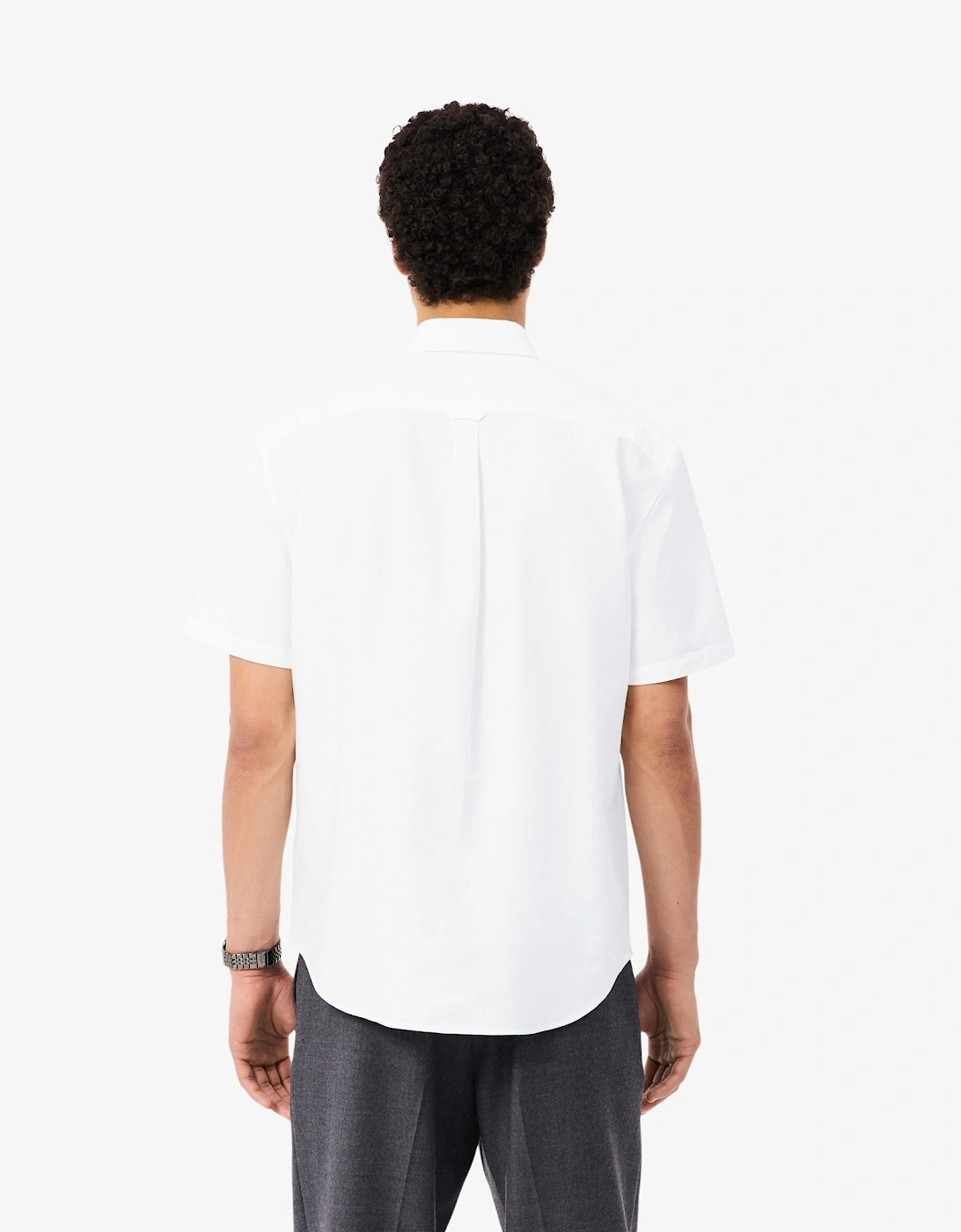 Lacoste Regular Fit Mens Oxford Shirt - White/White 800