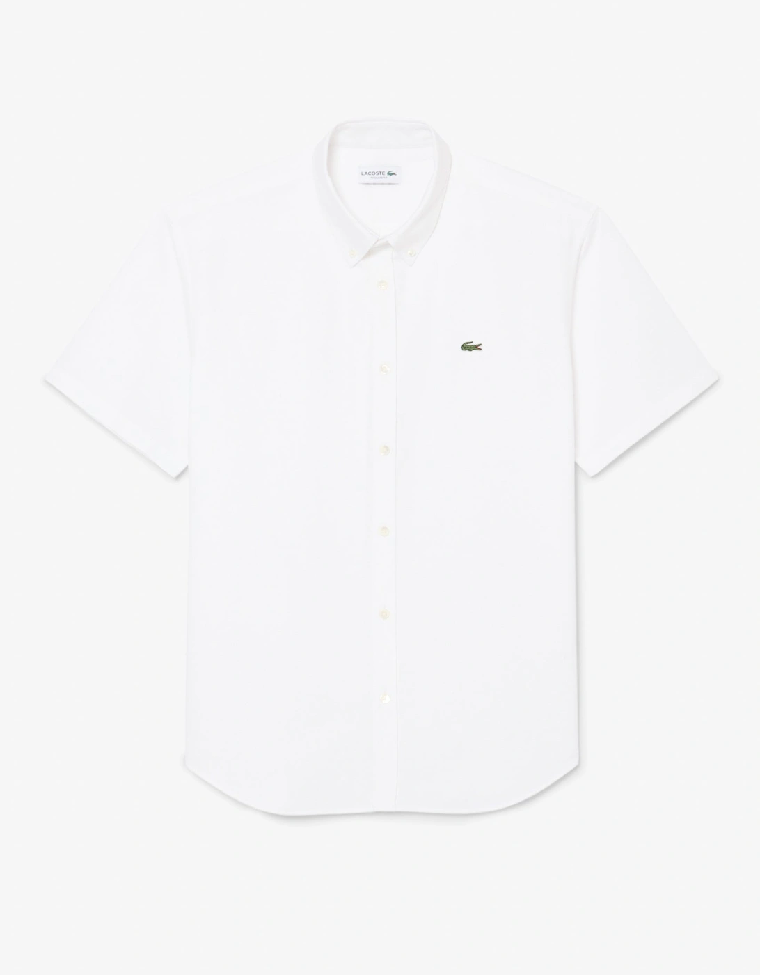 Lacoste Regular Fit Mens Oxford Shirt - White/White 800