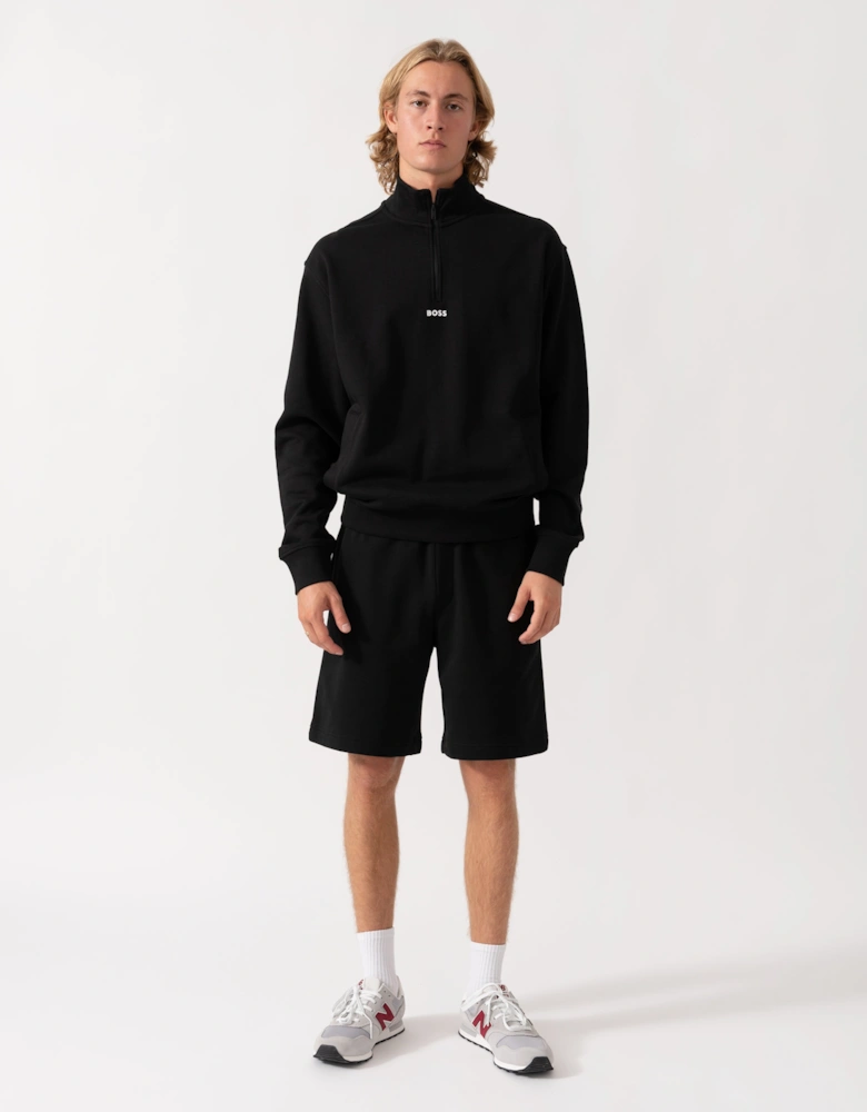 BOSS Orange Smallzip Mens 1/4 Zip Sweatshirt - Black 001