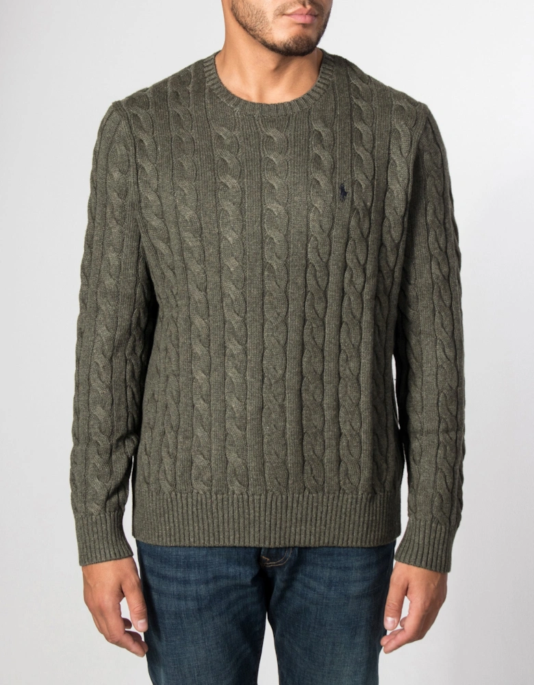 Regular Fit Cable Knit Cotton Jumper