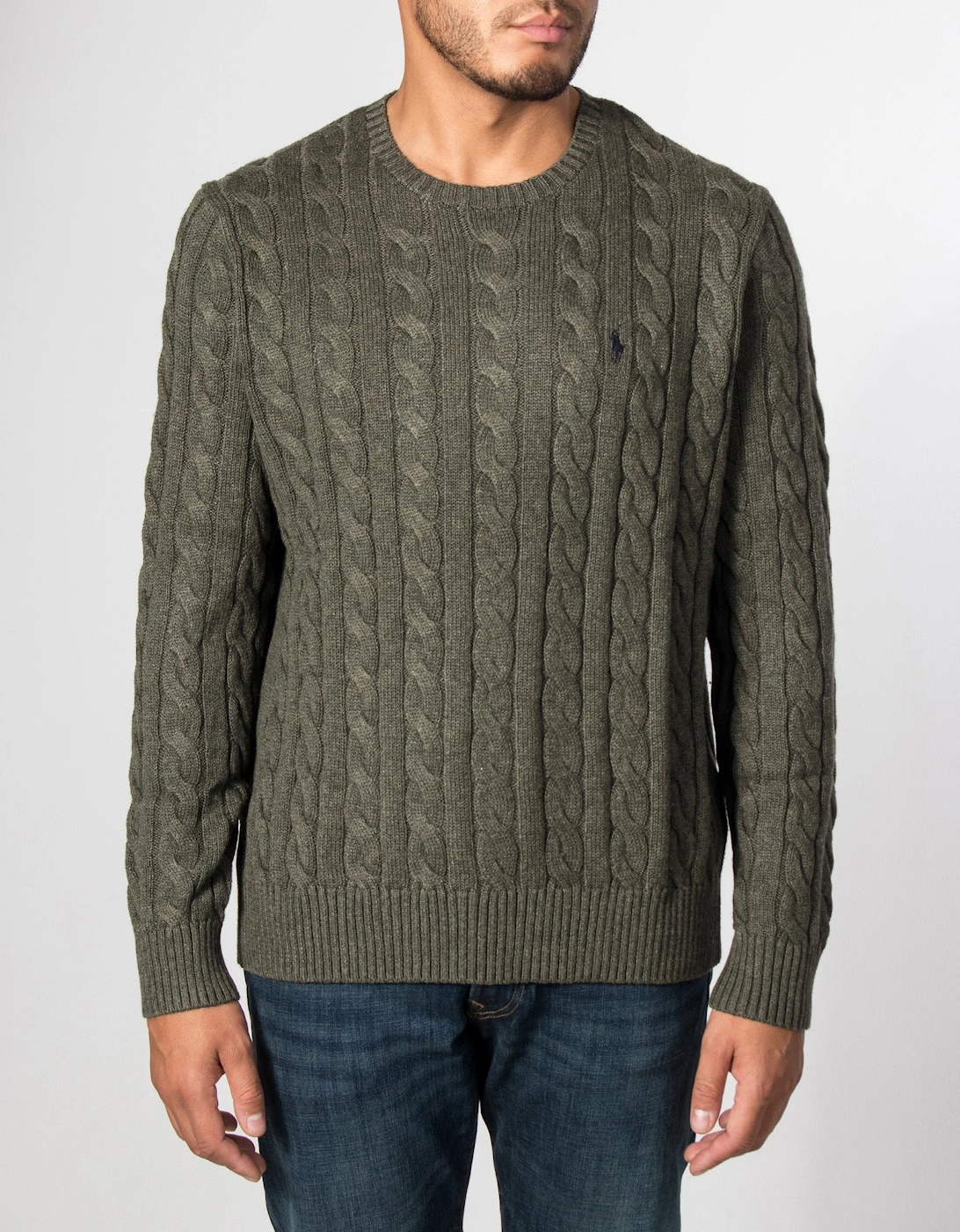 Regular Fit Cable Knit Cotton Jumper