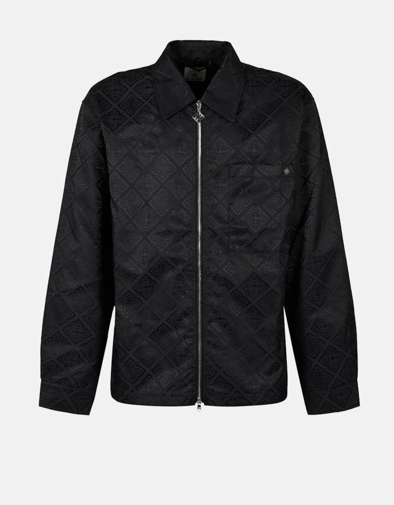 JACQUARD OVERSIZED ZIP SHIRT