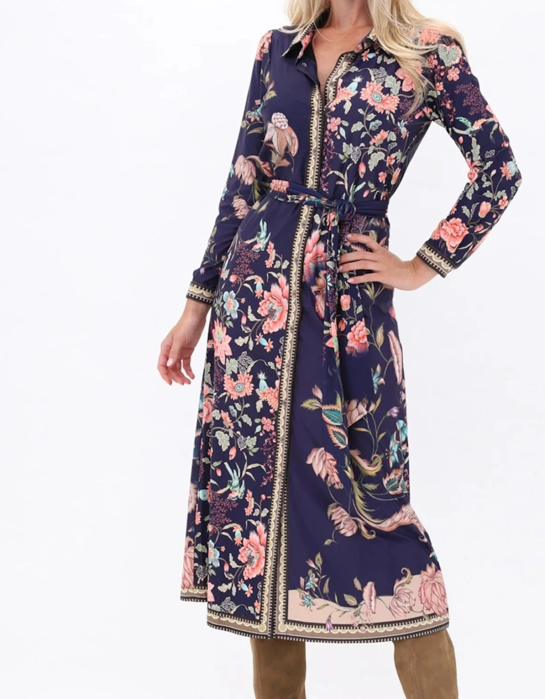Chelsea Floral print maxi shirt dress