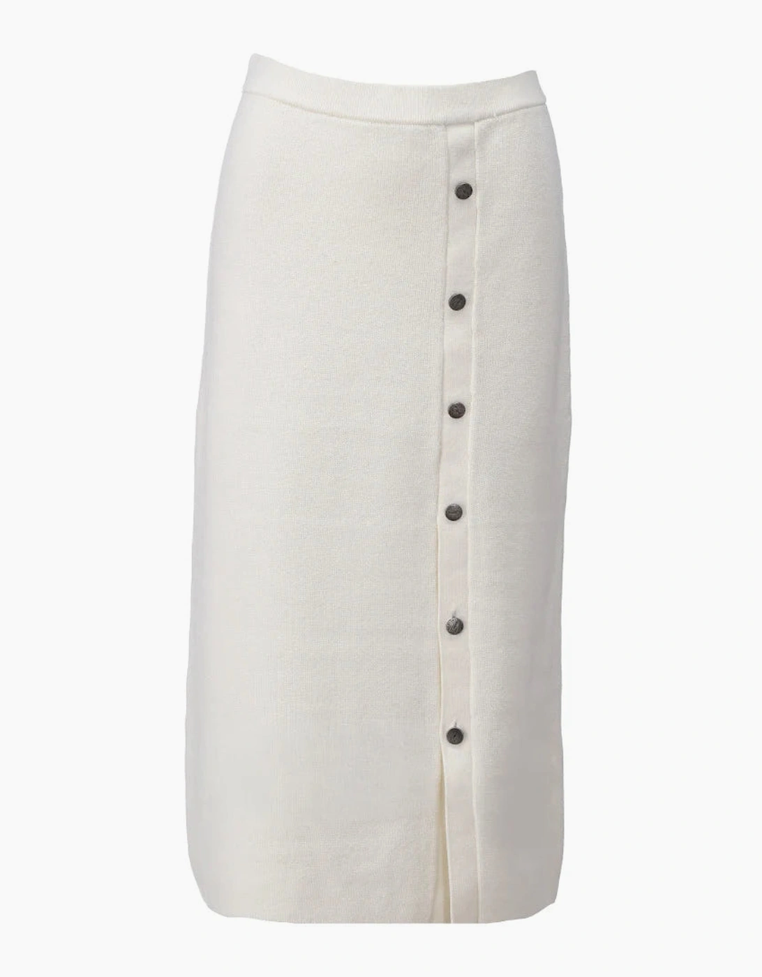 Aspen knit maxi skirt with buttons - Winter White
