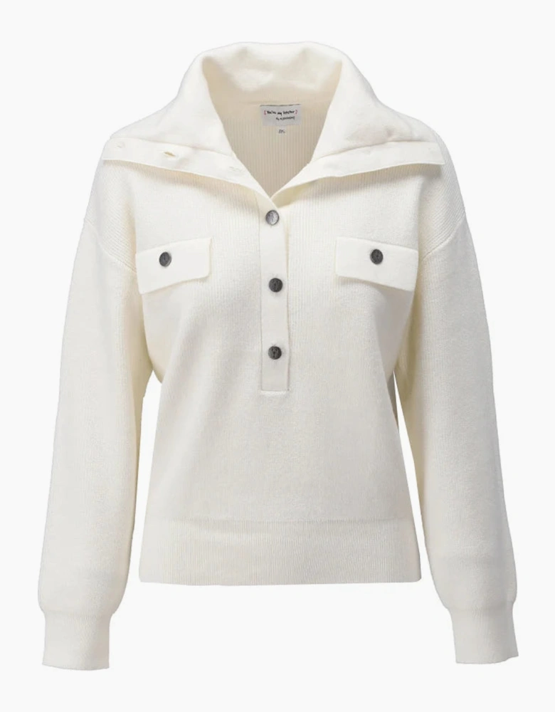 Aspen collared knit in Winter white