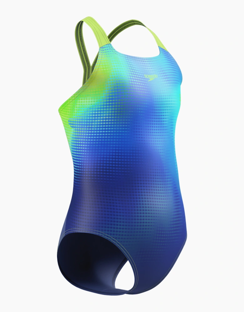 Speedo Girls Printed Powerback One Piece Swimsuit