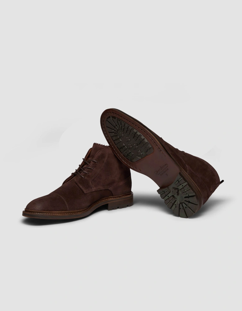 Oliver Sweeney Drave Mens Hand-Burnished Suede Chukka Boots - Chocolate