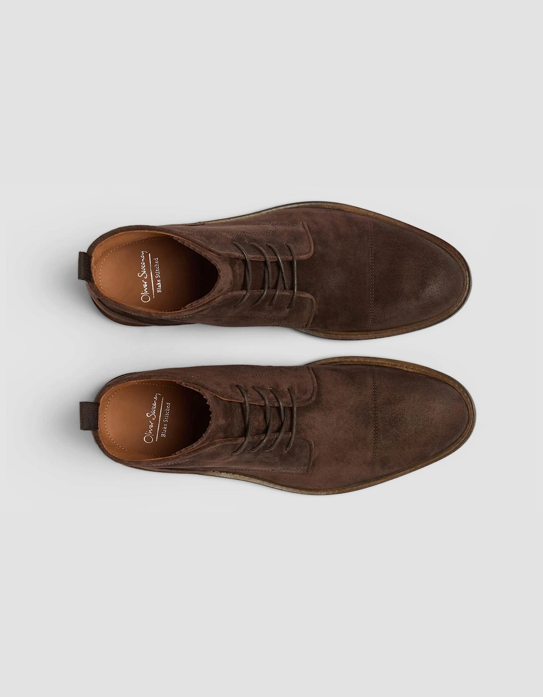 Oliver Sweeney Drave Mens Hand-Burnished Suede Chukka Boots - Chocolate