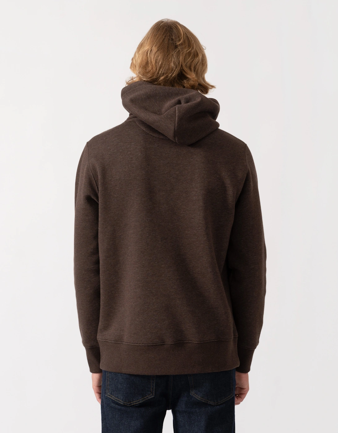 GANT Mens Regular Fit Shield Logo Pullover Hoodie - 284 Black Brown Melange