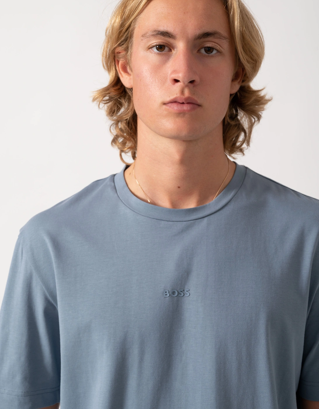 BOSS Orange TChup Mens Crew Neck Small Logo T-Shirt  - Medium Blue 424