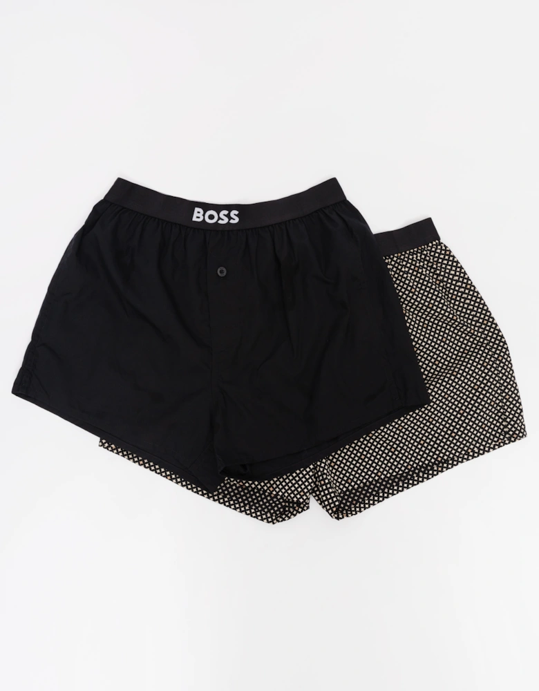 BOSS Orange Two-Pack Mens cotton pyjama shorts with logo waistbands - Medium Beige 262