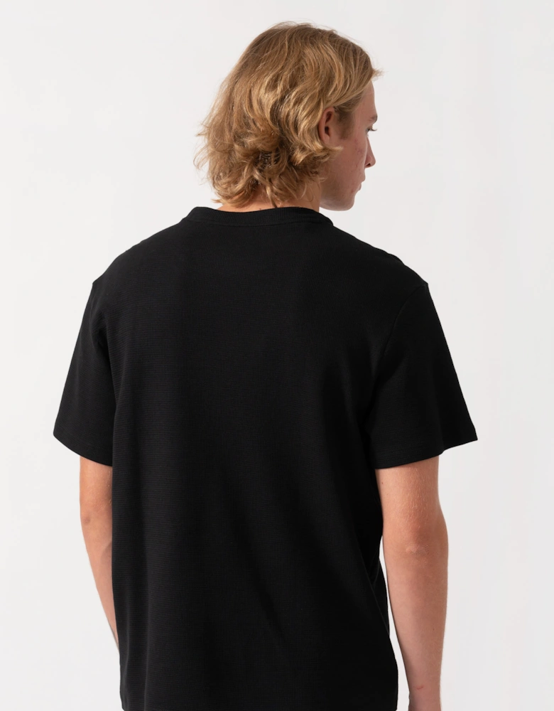 Lacoste Waffled Cotton Mens Loungewear T-Shirt - Black 031