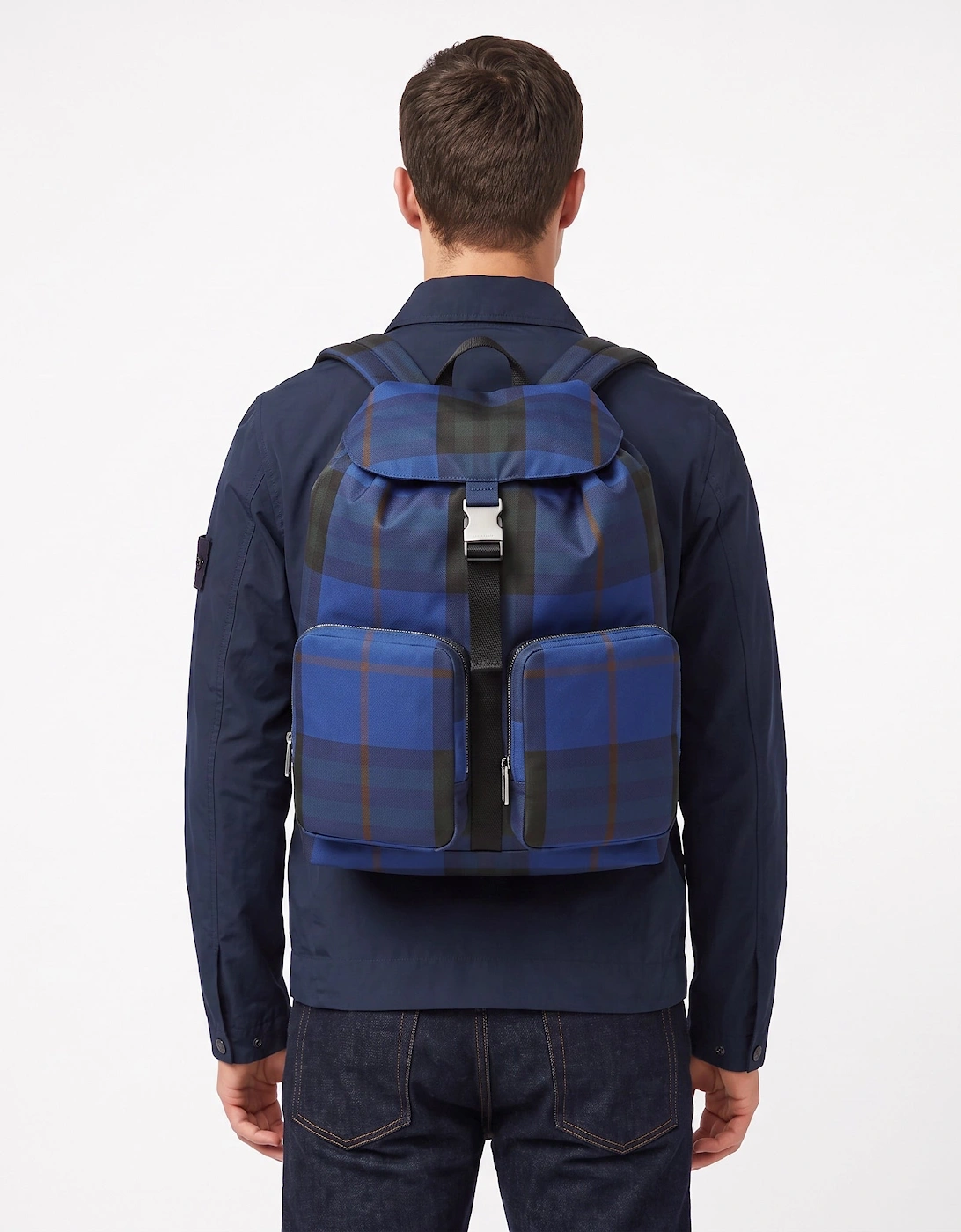 Burberry Medium Check Rucksack Blue