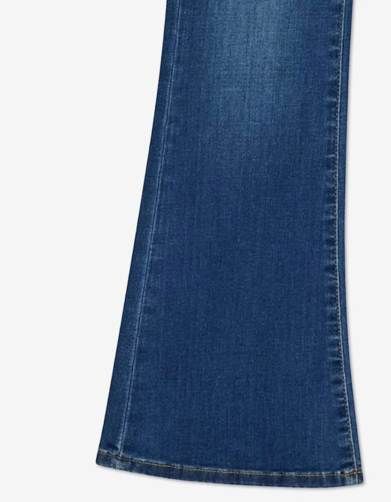 Guess Girls Stretch Denim Flared Jeans in Blue
