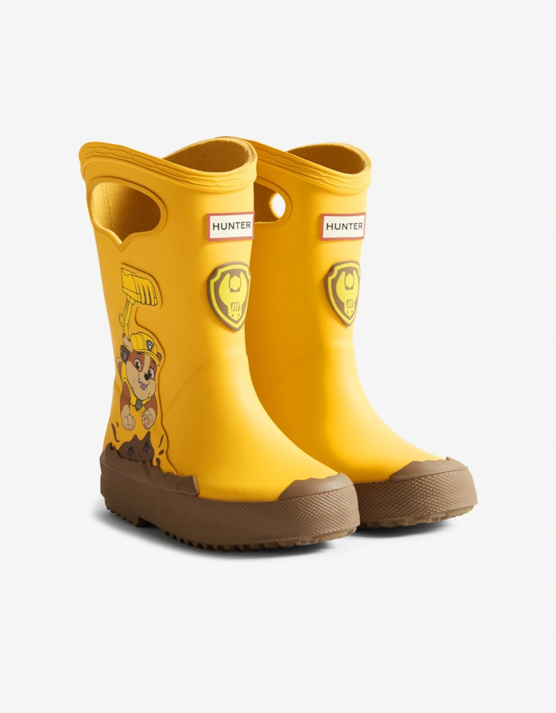 Hunter Kids Paw Patrol Rubble Wellington Boots in Yellow