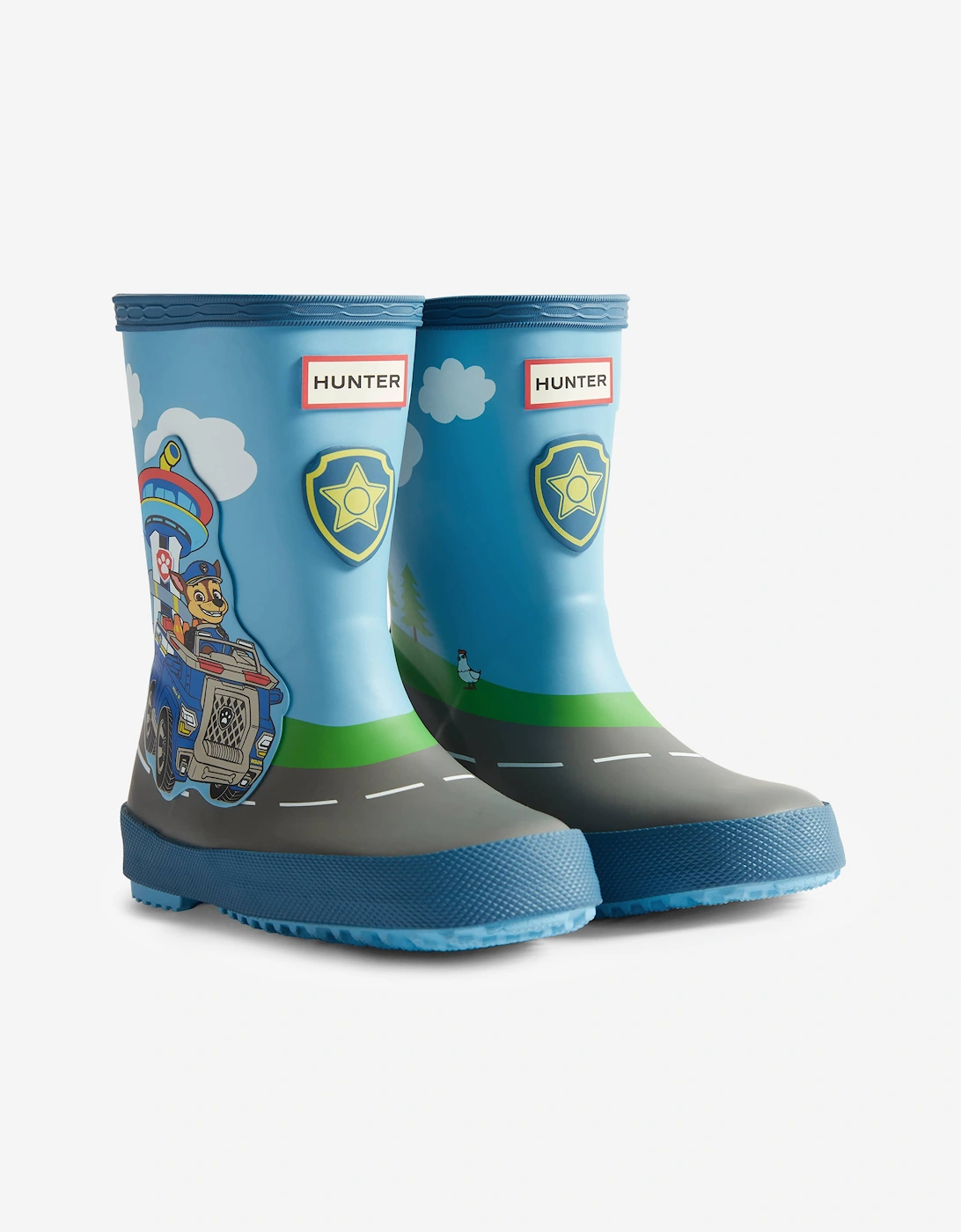 Hunter Boys Raw Patrol Chase Wellington Boots in Blue