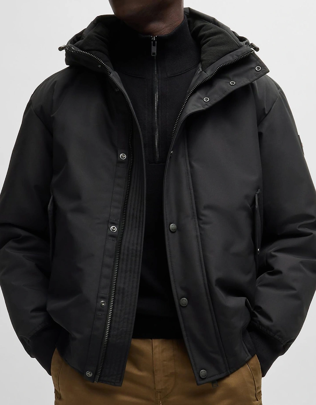 OSIS Hooded Black Bomber Jacket