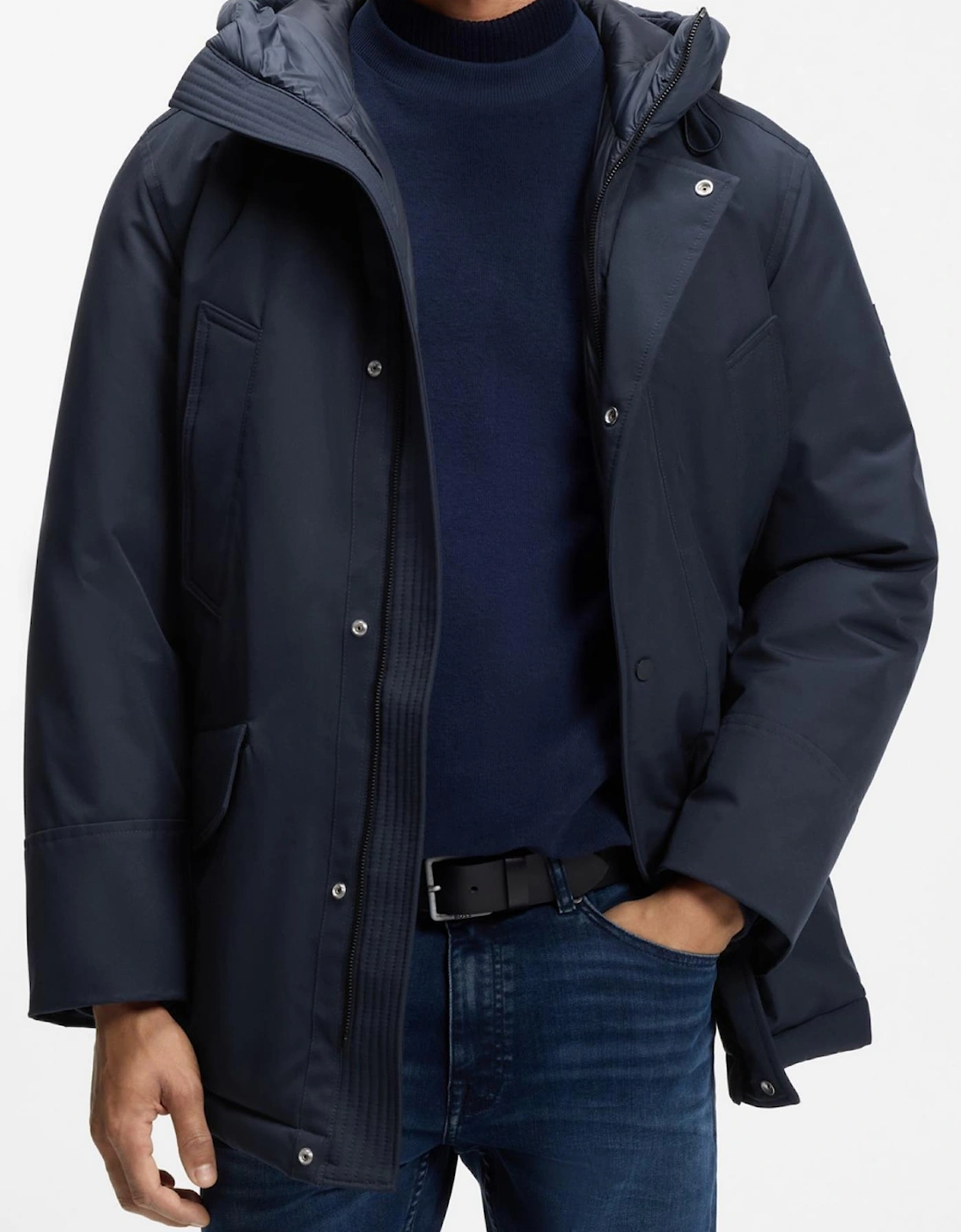 OSIASS1 Water Repellant Navy Parka Coat