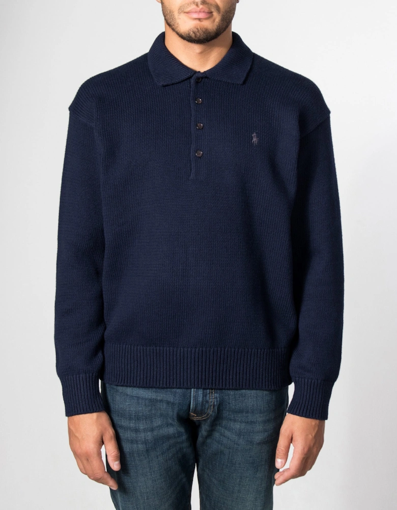 Relaxed Fit Knitted Cotton Jumper