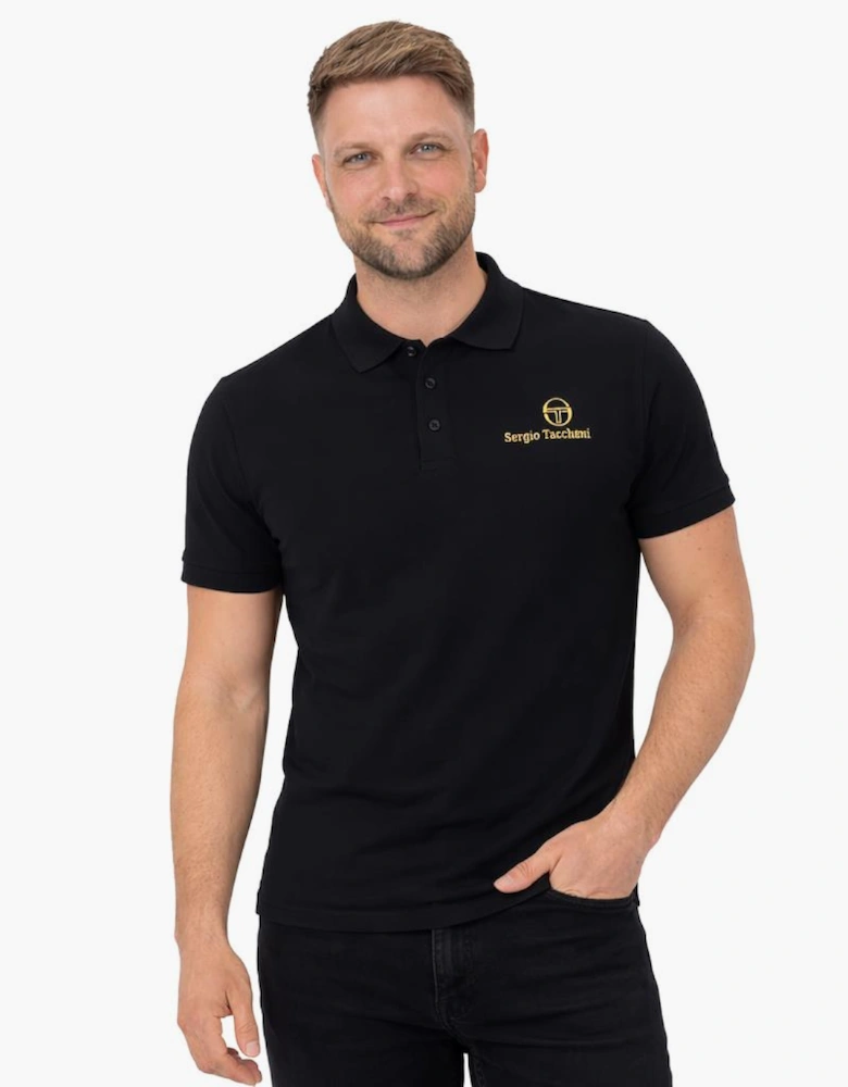 Sergio Tacchini Supermac Primo Polo Shirt Black/Gold