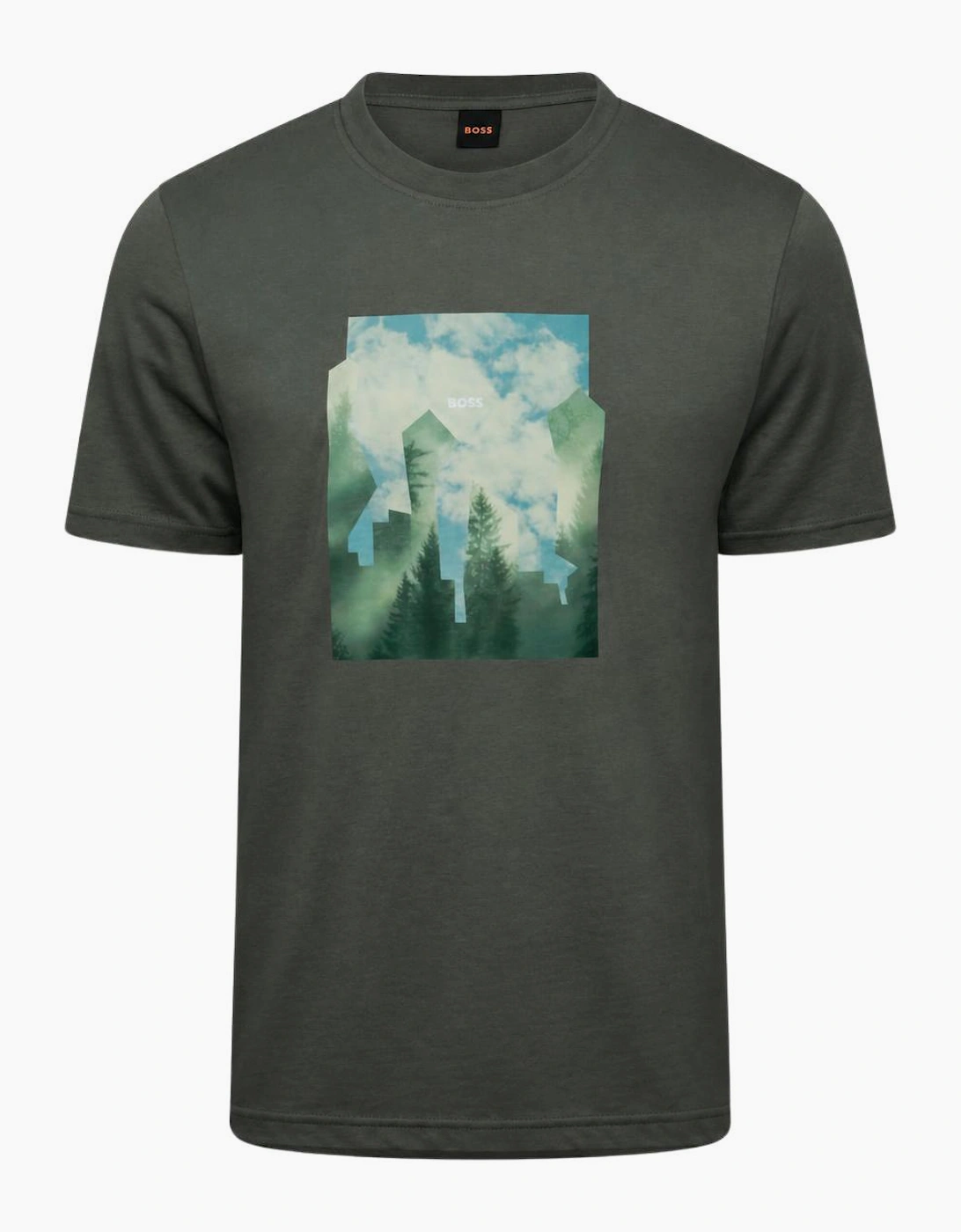 Boss Hugo Boss Men's Te_Cover City Logo Grey/Green T-Shirt