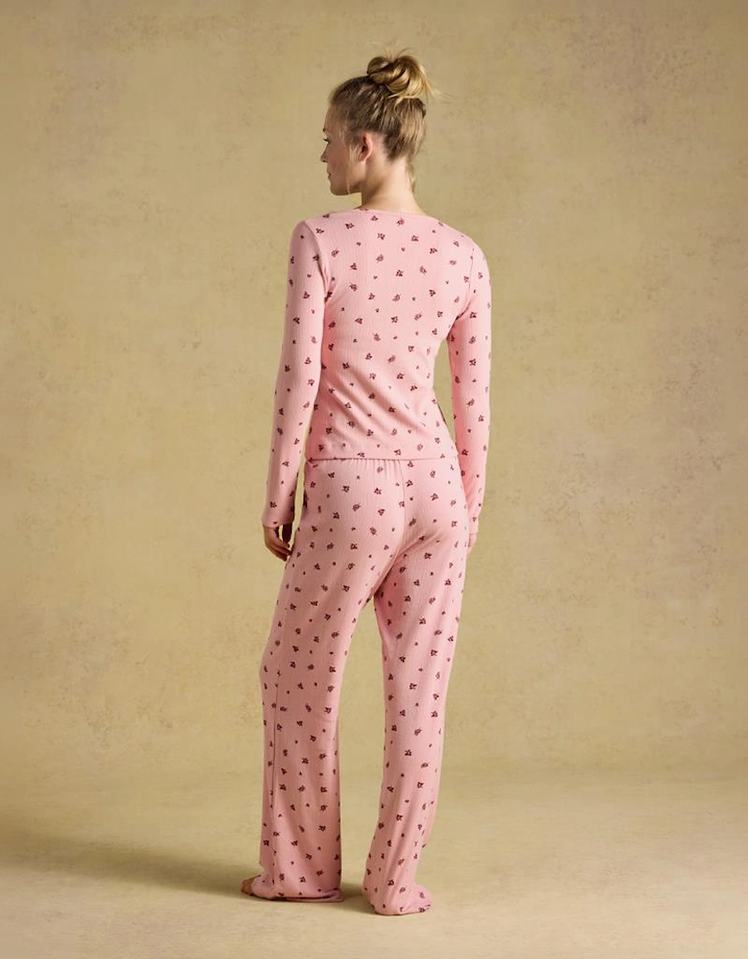 Joules POINTELLE Ladies Pyjama Set Pink Floral