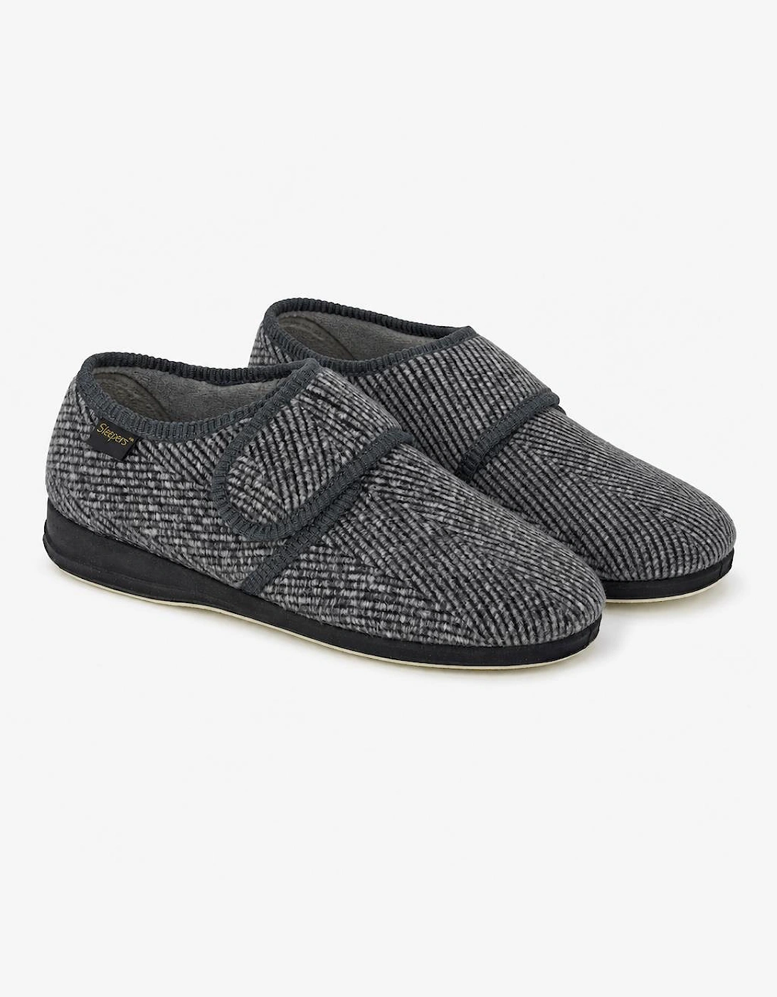 Sleepers WILLIAM Mens Touch Fasten/Velcro Grey Check
