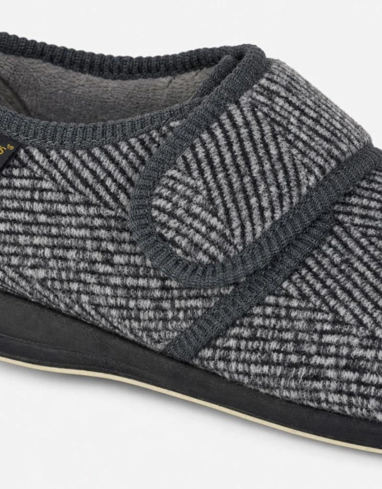 Sleepers WILLIAM Mens Touch Fasten/Velcro Grey Check