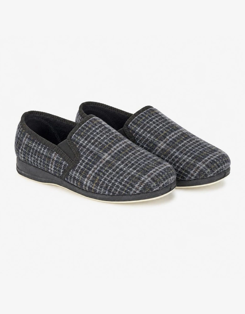 Sleepers JOSEPH Mens Full Slippers Grey Check